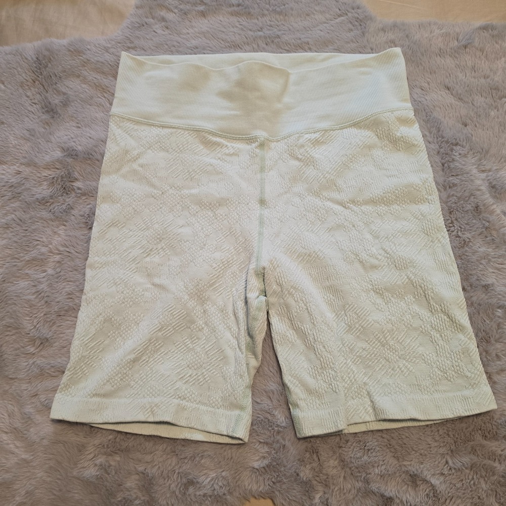OFFLINE by Aerie Floral Jacquard Seamless Bike Shorts Mint Green Size Medium